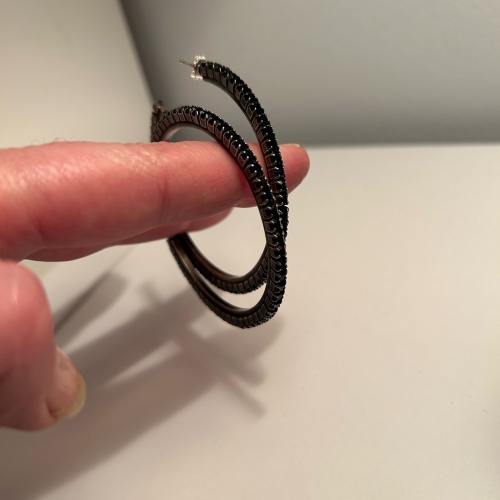 Elegant Black Hoop Earrings